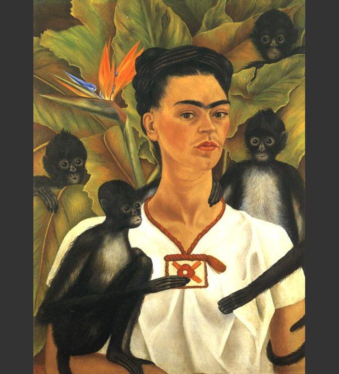 Frida Kahlo Self Portrait with Monkeys